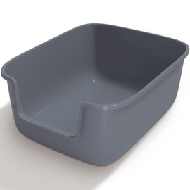 Vealind Large Cat Litter Box High Sided and Side Entry Cat Litter Pan 50 x 40 x 22 CM, Anti-Splashing Deep Tall Cat Boxes for Indoor Cats Basics Kitty Litter Box (Grey)