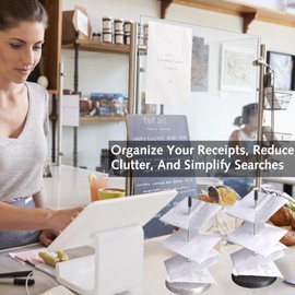 2 Pack Ticket Spike, Receipt Spike Holder, Metal Bill Holder, Straight Rod Spike for Restaurant, Kitchen, Office, Hotel (Silvery)