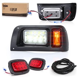 10L0L Club Car DS Headlight Kit - 12V Headlight and Tail Light Kit With Upgrade Harness with Turn Signal Brake Light and Horn Wire