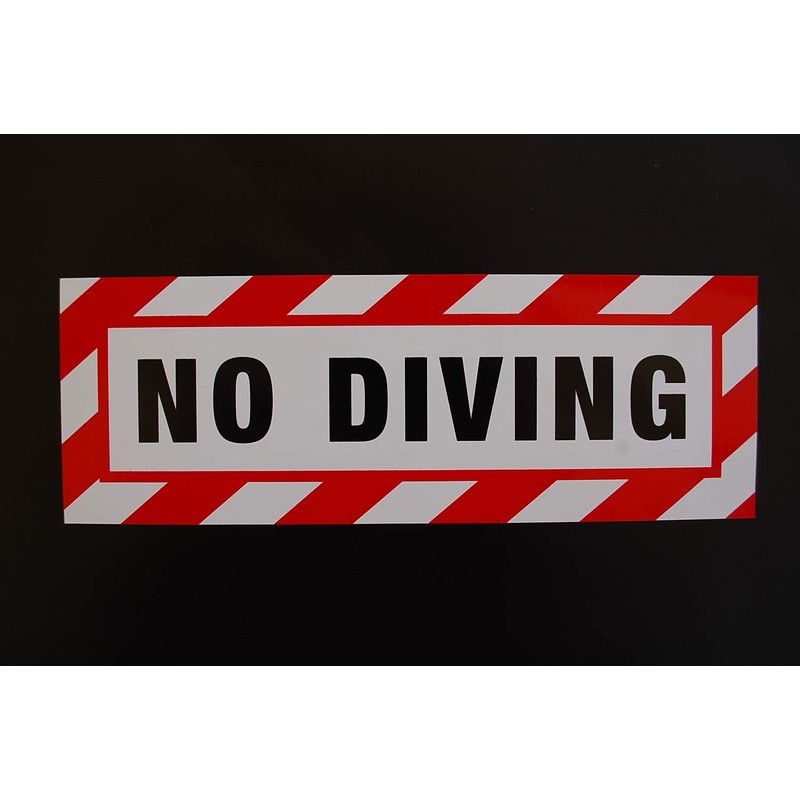 (2 Pack) No Diving Vinyl Stickers Decals 10" X 3.5"