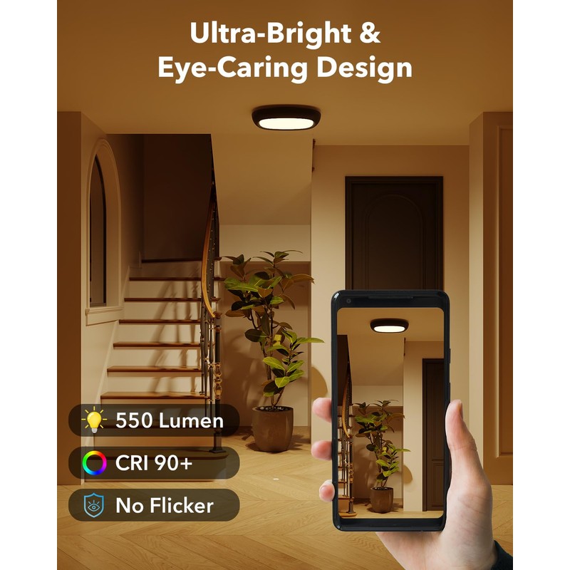 Motion Sensor Rechargeable Ceiling Light with Remote, 12000mAh Waterproof Wireless