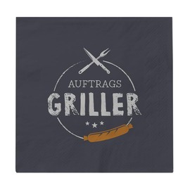 Graphic Workshop Napkins with Saying Large | Pack of 20 | 16.5 x 16.5 cm | Colourful | Griller