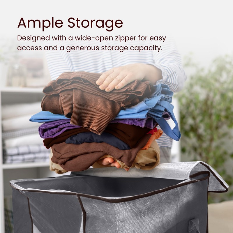 Reli. 90L Large Clothes Storage Bags (6 Pack) Closet Organizers