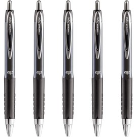 Uni-Ball Uni-ball Signo Gel 207 Tintenroller mit Druckmechanik in Blisterpackung 5 Stück schwarz