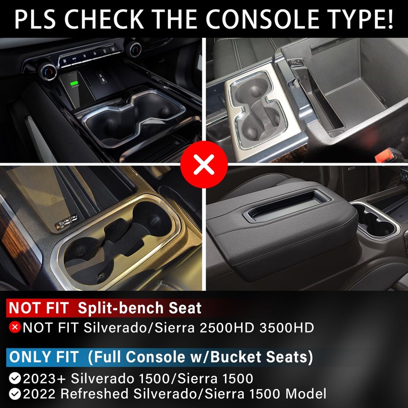 MOCHENT 7Pcs Center Console Liners for 2023 2024 2025 Chevy