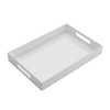 KEVJES Glossy White Acrylic Serving Tray with Handles-Butler Trays for
