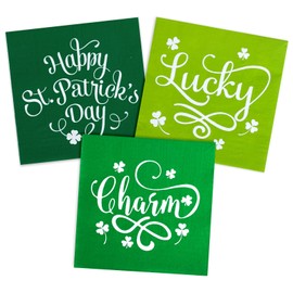 Whaline Whaline 120 Pack St. Patrick's Day Luncheon Napkin 6.5 x 6.5Inch Happy St. Patrick's Day Charm Lucky Prints Disposable Paper Napkin Green Lunch Napkin for Home Dinner Buffet Tableware Party Supplies