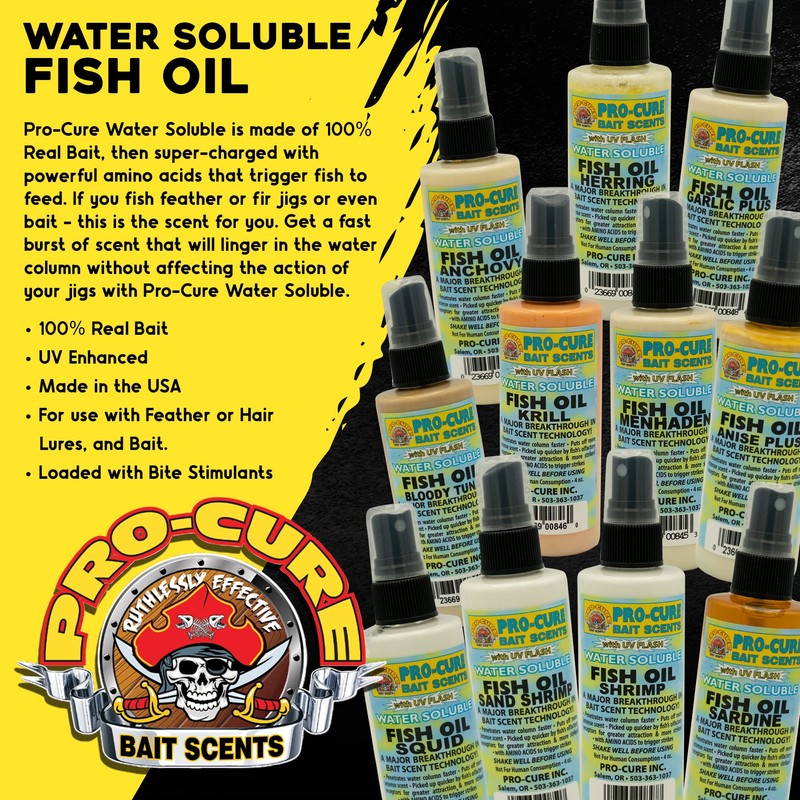 Pro-Cure Anchovy Water Soluble Fish Oil, 4 Ounce, Multi (WS-ANC)
