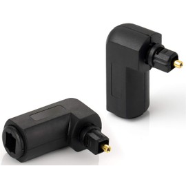 POPPSTAR 2 x Toslink Adapter 90° Angled (Toslink Female to Male), S/PDIF