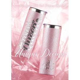 Onebttl Zodiac Gifts for Women, Best Friend Birthday Gifts for Her, 20oz Stainless Steel Tumbler, Engraved Logo Glitter Rose Gold, Pisces