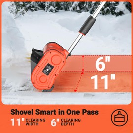 VOLTASK VOLTASK Cordless Snow Shovel - 24V | 11-Inch | 4-Ah Cordless Snow Blower, Battery Snow Blower with Adjustable Front Handle (4-Ah Battery & Quick Charger Included)