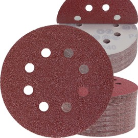 ZUYUEE 26PCS 125mm Sanding Discs 40 Grit,8-Hole Sand Paper,Sandpaper for Orbital Sanders