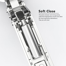 Asidrama 2 Pack Half Overlay Soft Close Cabinet Hinges，Silent Hydraulic Cupboard Hinges, Frameless European Concealed Hinges for Kitchen Cabinet Door and Wardrobes，105 Degree Kitchen Cabinet Hinges