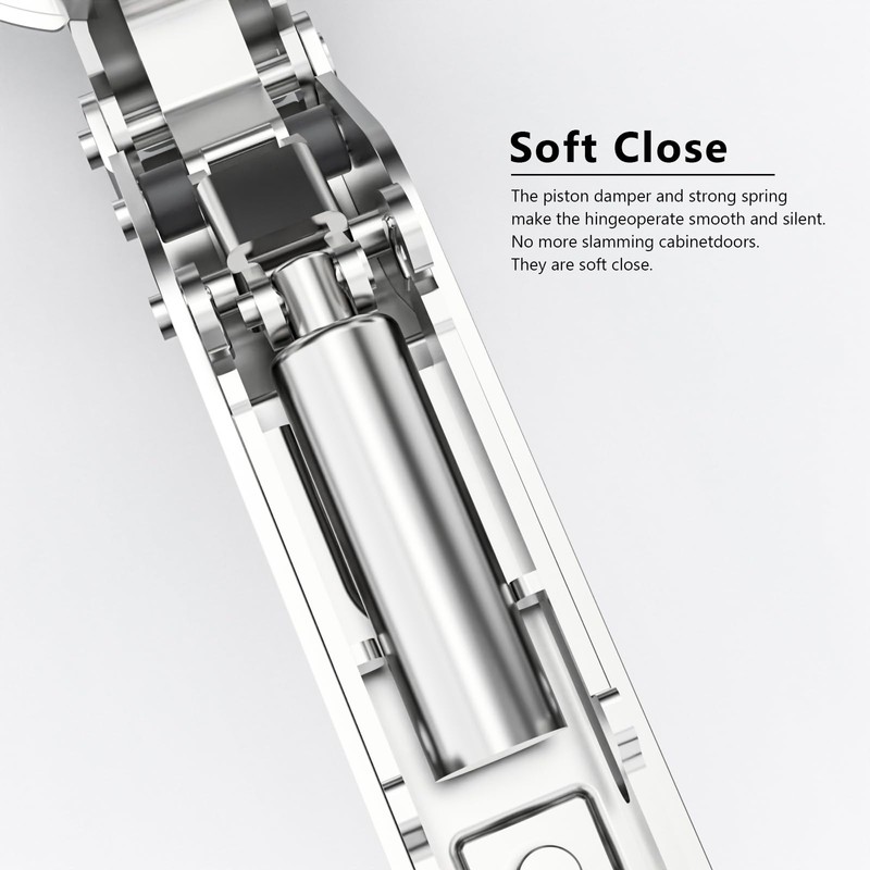 Asidrama 2 Pack Half Overlay Soft Close Cabinet Hinges，Silent Hydraulic