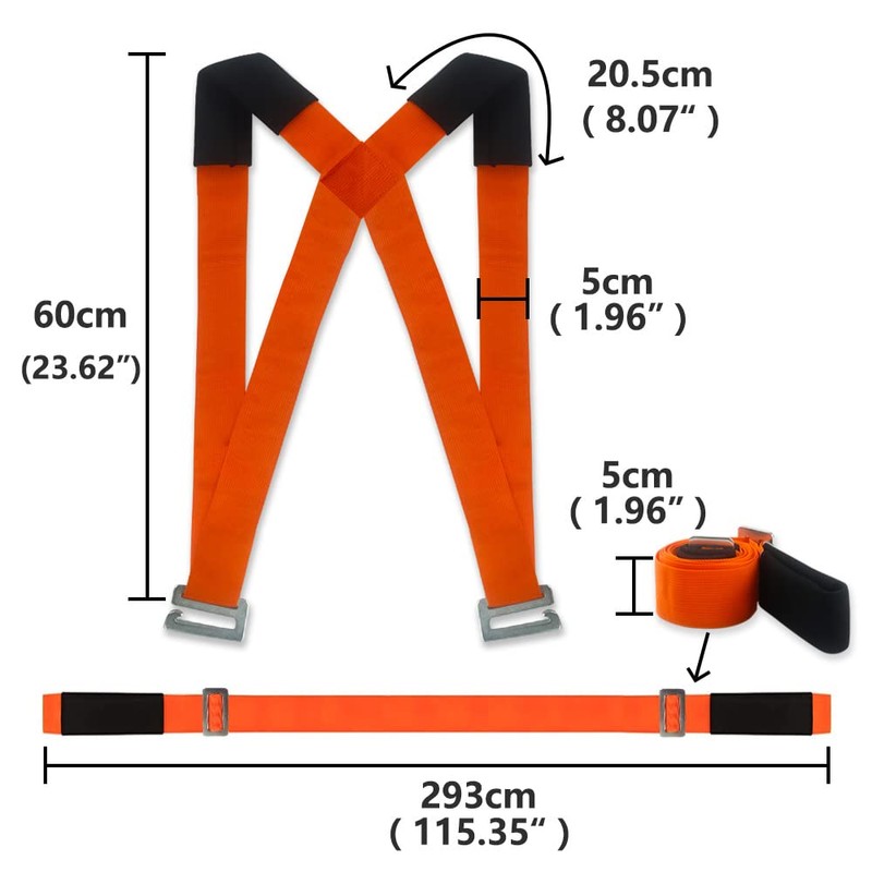 VOANZO Drawstring double carrying belt 2-Person Adjustable Shoulder Harness Lifting