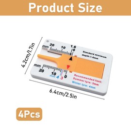 2 Pcs tyre tread depth gauge uk - Tyre Depth Gauge - Tread Measurement for Car Motorcycle Truck