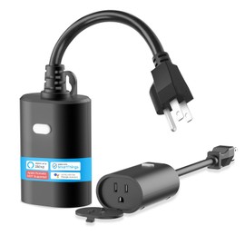 New One Smart Dimmer Plug Outdoor 2 Pack, IP65 Waterproof Smart Outlet, Dimmable Compatible with Google Assistant, Alexa, Voice Control