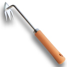 SHANFEEK Weed Puller Weeding Artifact Uprooting Weeding Tool Garden Rake Claw Weed Remover Tool Hoe Gardening Hand Tools with Hard Solid Wood Handle(M-Type)