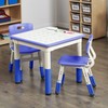 ECR4Kids Dry-Erase Square Activity Table with 2 Chairs, Adjustable, Kids