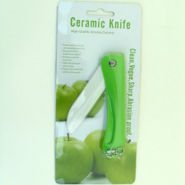 NA 4sets 3" Ultra Sharp Portable Folding Ceramic Knife with Chain  Best Gift  - Green
