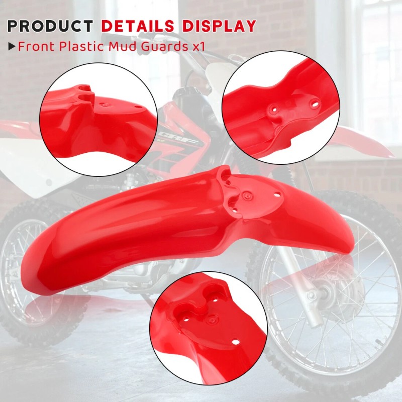 M MATI Red Plastic Mud Guard for 2004-2008 Honda CRF80F