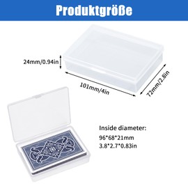 Pack of 10 Playing Cards Box, Collectible Card Case, Storage Box, Transparent Plastic Playing Card Box, Storage Container Box with Lid for Bank Cards, Business Cards, Playing Cards, Beads, Pills