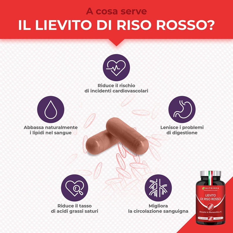 Lievito di Riso Rosso | Ricco di Coenzima Q10 |