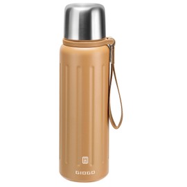 Vacuum Insulated Thermo Flasks with Cup 800ml/27oz Stainless Steel Thermo Bottles for Cold and Hot Drinks Water Coffee Flask with Cup (Orange,800ml)
