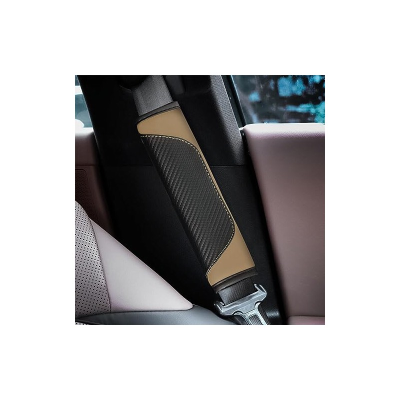 AUCELI Carbon Fiber Seat Belt Covers - Stylish Shoulder Protectors