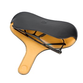 Solo Pelle Liestal Sunglasses Case Genuine Leather Portable Glasses Case Glasses Case with Magnetic Closure Sunglasses Case for Men Women Kids, black