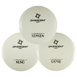 Divergent Discs 3-Disc Glow in The Dark Disc Golf Set - Disc Golf Equipment Bulk Set