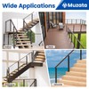 Muzata 6'6" Aluminum Handrail Flat Handrail Walnut Wood Grain Cable