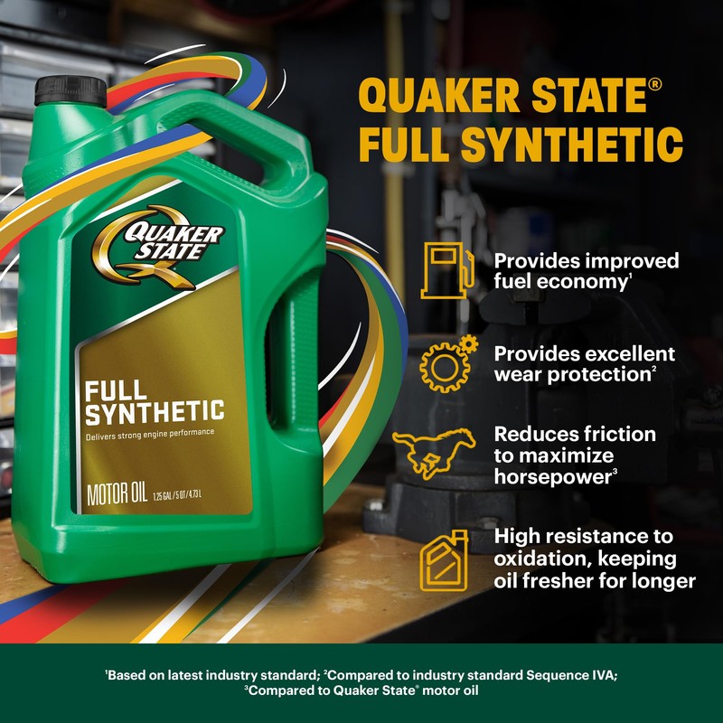 Quaker State Full Synthetic 0W-20 Motor Oil, 1 Quart (6