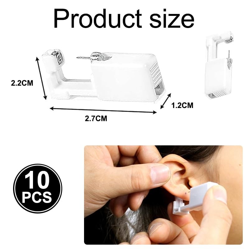 10-Piece Ear Piercing Kit – Painless Ear Piercing Gun Tool