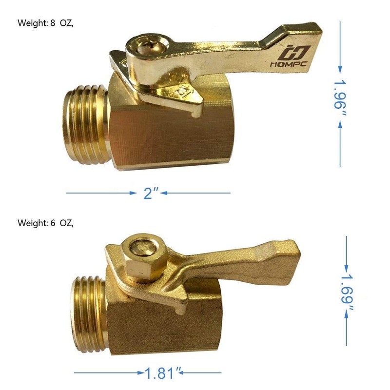 HQMPC Super Heavy Duty 3/4" Brass Shut Off Valve Garden