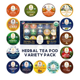 Organic Tea Pods Variety Pack - Assorted Sampler Pack Compatible for Keurig Brewer and Coffee Maker - Earl Grey, English Breakfast, Chai, Chamomile - Herbal Tea Pod for K Cup Keurig Brewing -15 count (Pack of 1) by Teavity