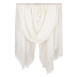 Iristide Womens Long Scarf in Solid Color, Light Weight Large Shawls Wrap for Beach Outdoor Camping Traveling Sunscreen Neckwear 75×43 inch (White)