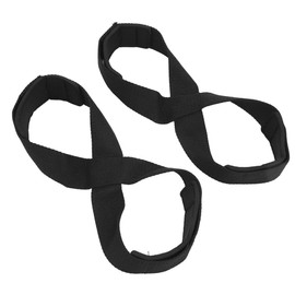 8 correas de elevación, 2 unidades, antideslizantes para levantamiento de pesas, entrenamiento de potencia y culturismo, agarres acolchados para entrenamiento de fuerza, color negro