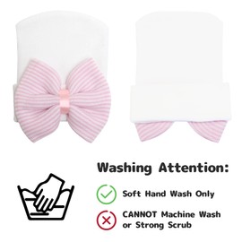 Olreco Baby Girl Hats Baby Beanie Newborn Hats Baby Beanies 0-3 Months Newborn Hat Preemie Hat Newborn Beanie Newborn Girl Hats White Pink