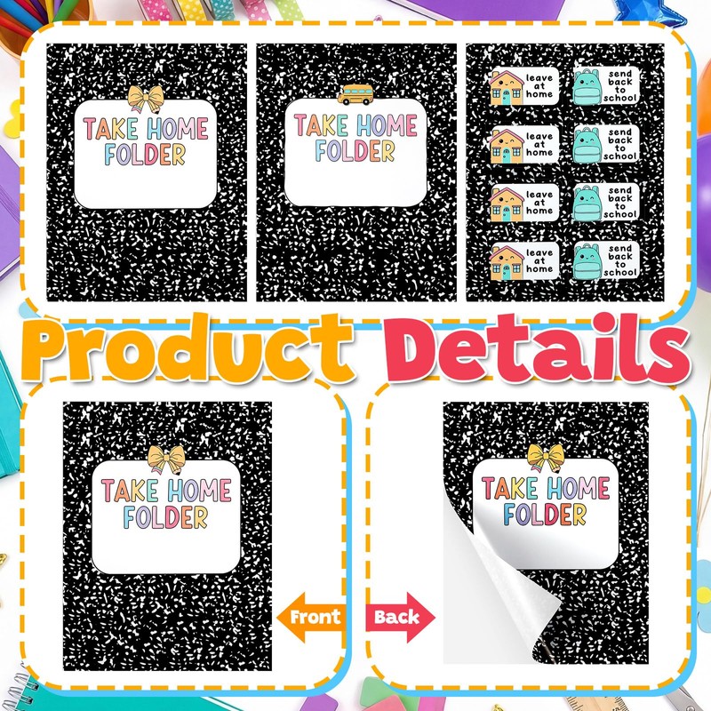 Gueevin 40 Set Student Homework Folder Labels for Homework Take