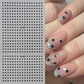 6 Sheets 3D Self-Adhesive Multi-Color Star Nail Art Stickers Nail Decals Nail Stickers for Women DIY Manicure Supplies Acrylic Nails Decoration