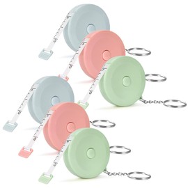 6 Pcs Tailors Tape Teasure Body Measure Keyring, 2m Retractable Measuring for Body Measurements, Soft Fabric Measure Sewing Cloth Tailor Measure Soft Measuring Tape