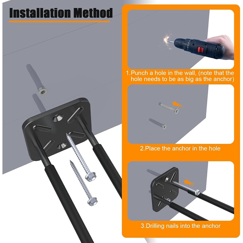 Garage Hooks, Heavy Duty Garage Hooks -12.4 Inch Wall Mount