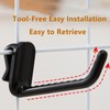 hhfvvda 12 Pcs Grid Wall Hooks - Black Plastic Utility