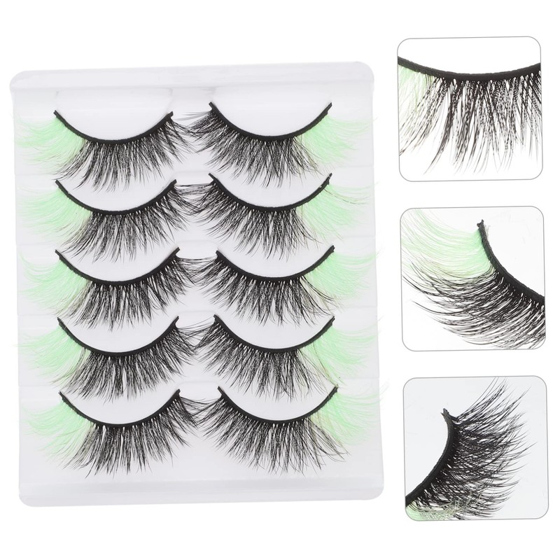 Baluue 5 Pack Natural False Lashes Eyelash Extensions Lightweight Fake
