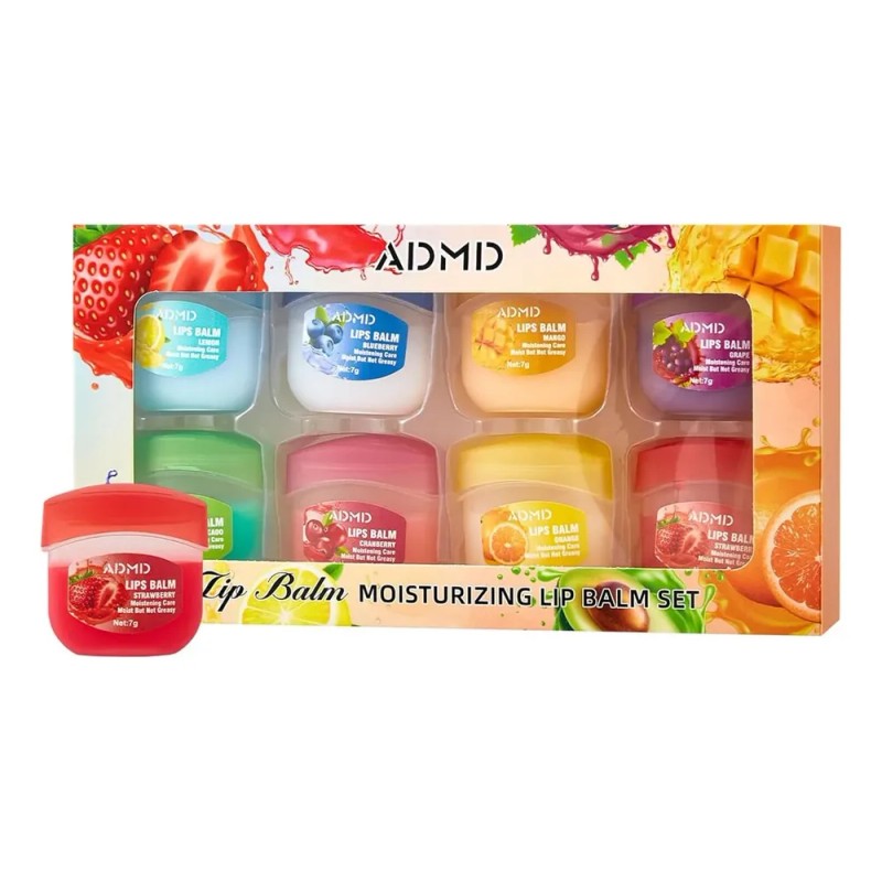 Set 8 Bálsamos Labiales Hidratantes En Tarro