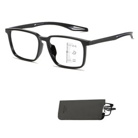 Progressive Multifocus Reading Glasses 1.5 Oversize Large Square Men with Flexible Spring Hinge, Readers for Women Men, Blue Light Glasses For Women