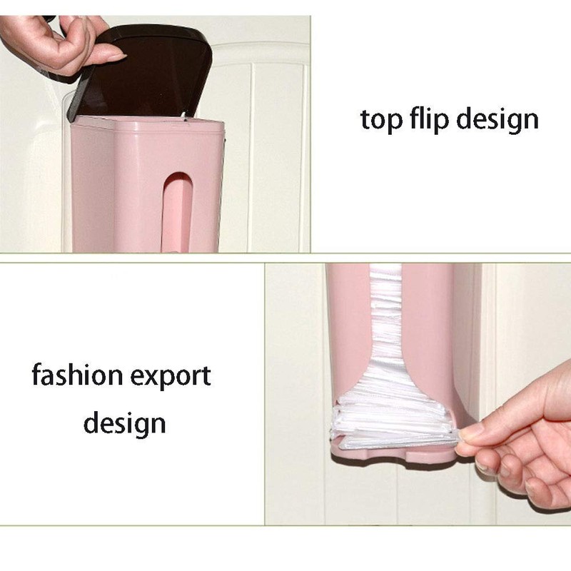 SEIWEI Hanging Trash Bags Holder Wall-Mounted Plastic Garbage Bag Storage