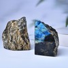 Blue Labradorite Bookends Heavy Duty Healing Crystal Stone Book Holders