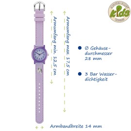 JACQUES FAREL ORG 8820 Eco Children's Watch with Textile Strap Made of Organic Cotton Analogue Quartz Purple Lilac Horse, Lilac Purple, Strap.